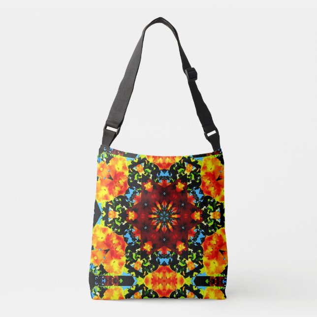 Floral Orange Crossbody Bag (Front)