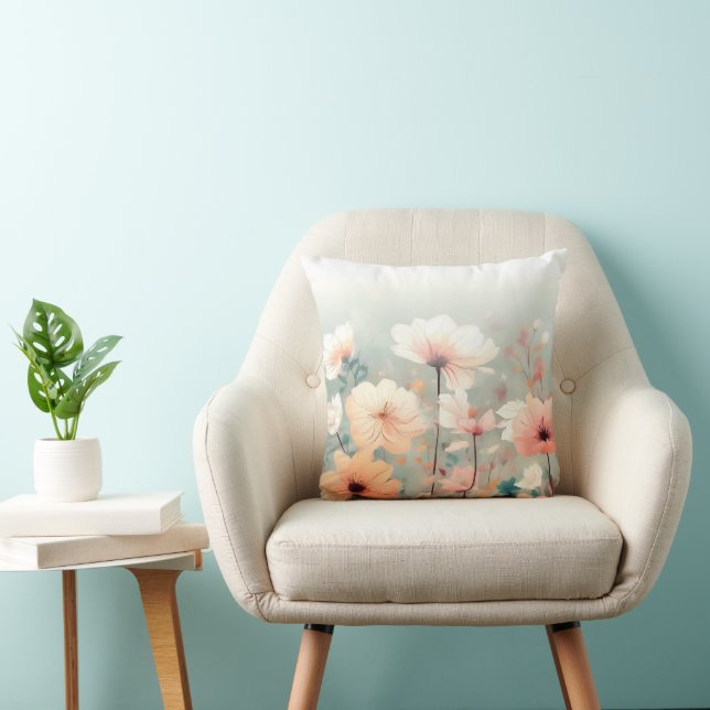 Floral Orange Flowers Design 312 Cushion (Chair)