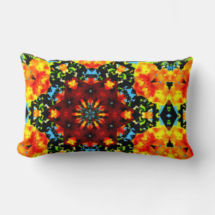 Floral Orange Lumbar Cushion