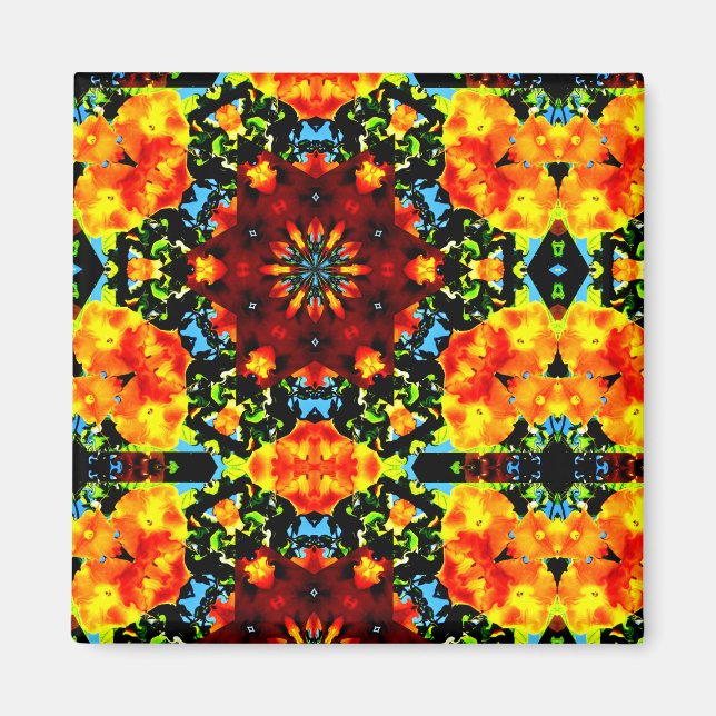 Floral Orange Magnet (Front)