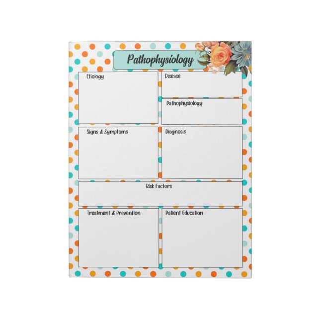 Floral Orange n Blue_ Pathophysiology Temp Notepad (Rotated)