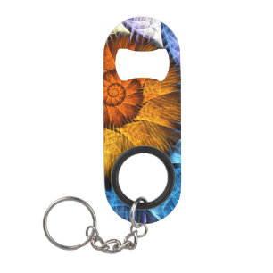 Floral Orange Yellow Blue Abstract Art