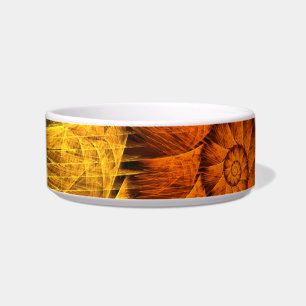 Floral Orange Yellow Blue Abstract Art Bowl