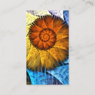 Floral Orange Yellow Blue Abstract Art Business Card