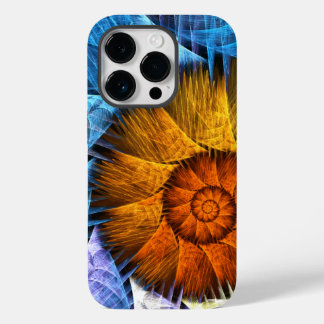 Floral Orange Yellow Blue Abstract Art Case-Mate iPhone 14 Pro Case
