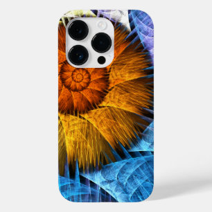Floral Orange Yellow Blue Abstract Art Case-Mate iPhone 14 Pro Case