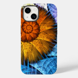 Floral Orange Yellow Blue Abstract Art Case-Mate iPhone 14 Case