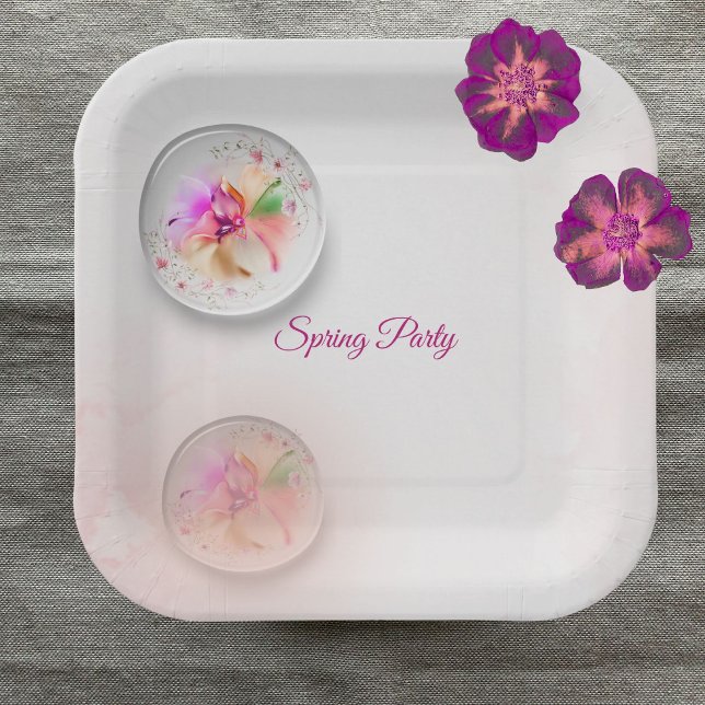 Floral orb paper plates  (Creator Uploaded)