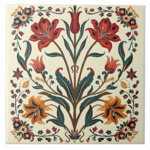 Floral Orchid Flowers Ceramic Tile