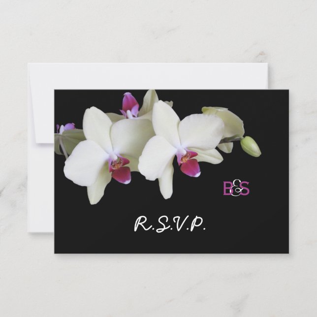 Floral Orchid RSVP Wedding Invitation and Monogram (Front)