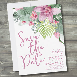 Floral Orchid Tropical Wedding Save The Date