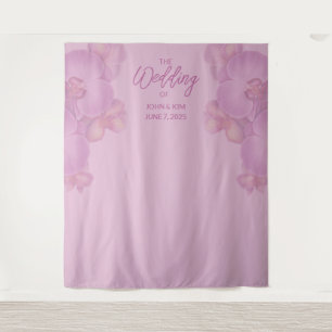 Floral Orchids Wedding Backdrop Tapestry