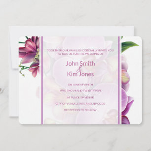 Floral Orchids Wedding Invitation 