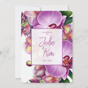 Floral Orchids Wedding Invitation 