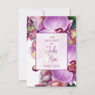 Floral Orchids Wedding RSVP Card