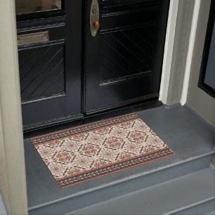 Floral Oriental Ethnic Pattern Doormat
