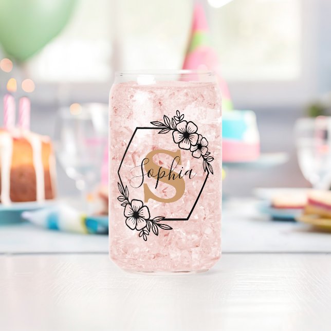 Floral ornament  can glass (Insitu (Birthday))