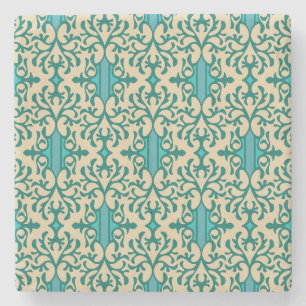 Floral Ornament: Fashionable Modern Seamless Stone Coaster