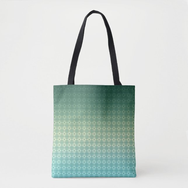Floral ornament, gradient tote bag (Front)