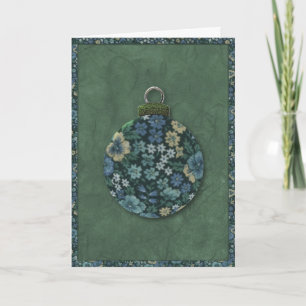 Floral Ornament Large Font Christmas Card
