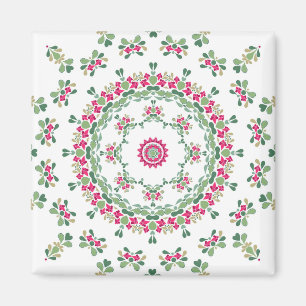 Floral ornament magnet