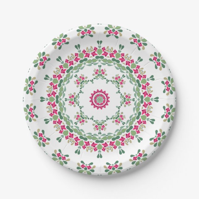 Floral ornament paper plate (Front)