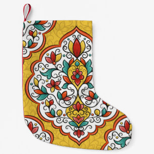 Floral Ornament: Turkish Indian Motifs. Small Christmas Stocking