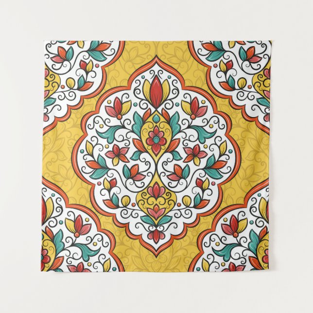 Floral Ornament: Turkish Indian Motifs. Tapestry (Front)