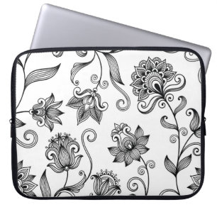 Floral Ornamental: Decorative Seamless Background Laptop Sleeve