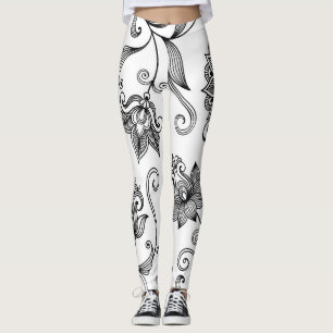 Floral Ornamental: Decorative Seamless Background Leggings