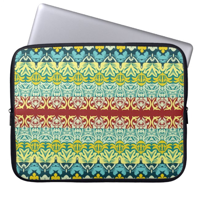 Floral ornamental seamless pattern laptop sleeve (Front)