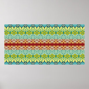 Floral ornamental seamless pattern poster