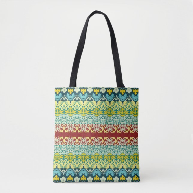 Floral ornamental seamless pattern tote bag (Front)