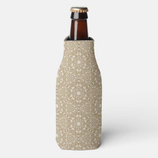 Floral ornate background bottle cooler (Bottle Front)