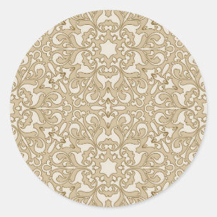 Floral ornate background classic round sticker