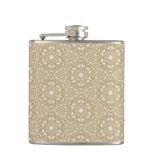 Floral ornate background hip flask