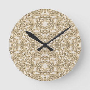 Floral ornate background round clock