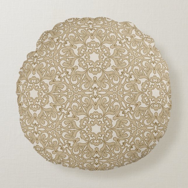 Floral ornate background round cushion (Front)