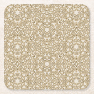 Floral ornate background square paper coaster