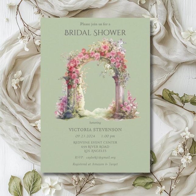Floral Ornate Wedding Arch Bridal Shower Invitation (Creator Uploaded)