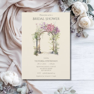 Floral Ornate Wedding Arch Bridal Shower Invitation