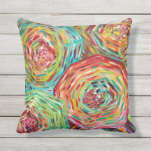 Floral outdoor pillow/ bright coloured pillows
