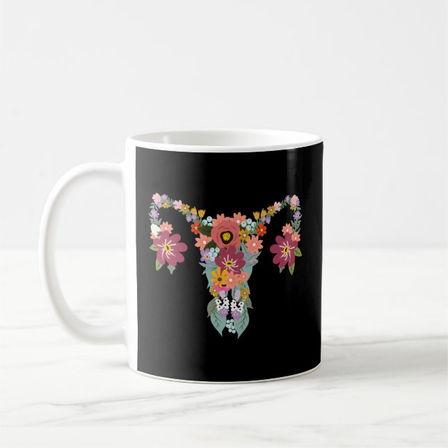 Floral Ovary Uterus'S Rights Feminist Coffee Mug (Left)