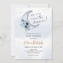 Floral Over The Moon Baby Shower