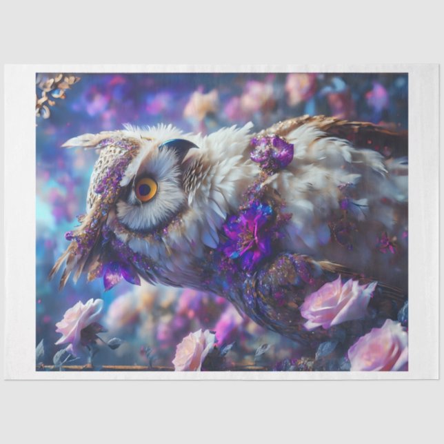 Floral Owl 2 Tissue Paper (Front)
