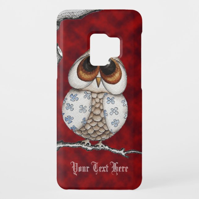 Floral Owl Red Samsung Galaxy S3 Case (Back)