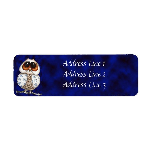 Floral Owl Return Address Label (Front)