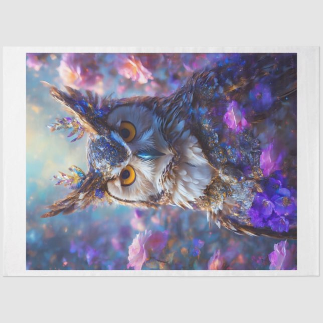 Floral Owl Tissue Paper (Front)