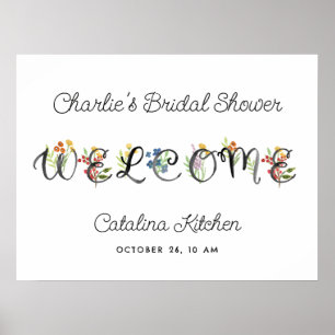 Floral Painted Welcome Poster