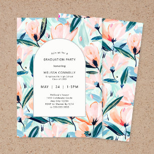 Floral Painting graduation party Invitation